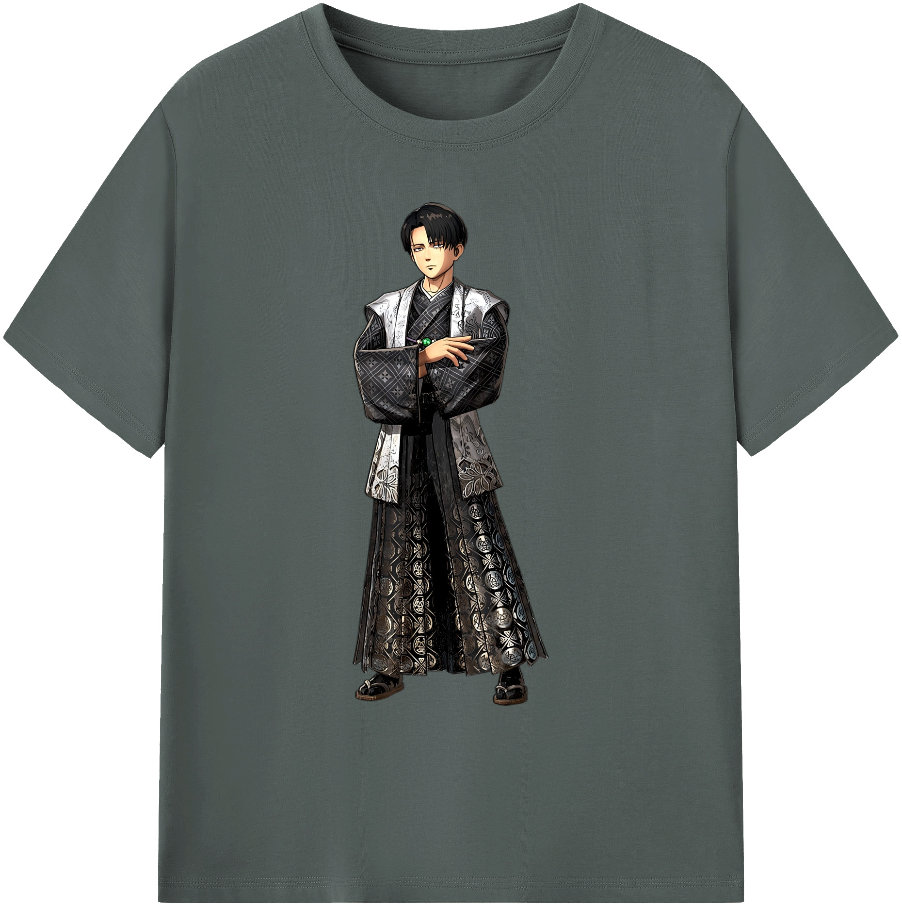 （画像用） 進撃の巨人 リヴァイ·アッカーマン Attack on Titan Levi Ackerman 綿100％ メンズ半袖Tシャツ｜肌触りやわらか＆通気性